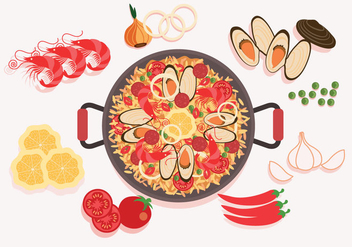 Paella Ingredients Vector - Free vector #415515